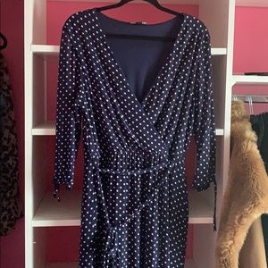 Allison Brittney Blue and White Polka Dot Dress